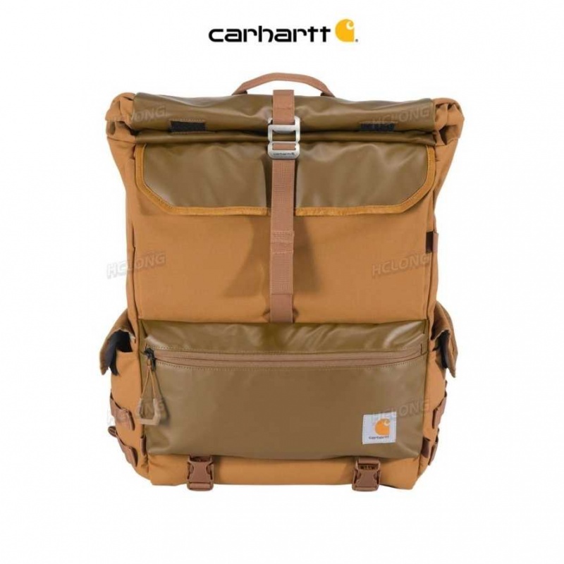 Carhartt 40L Nylon Roll-Top Backpack Brown | IN0002142