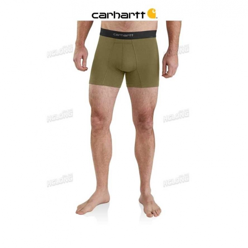 Carhartt 5 Basic Boxer Brief 2-Pack Burnt Olive | IN0002626