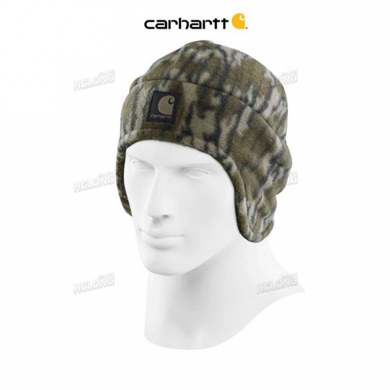 Carhartt Camo Fleece 2-in-1 Hat Mossy Oak Bottomland Camo | IN0002592