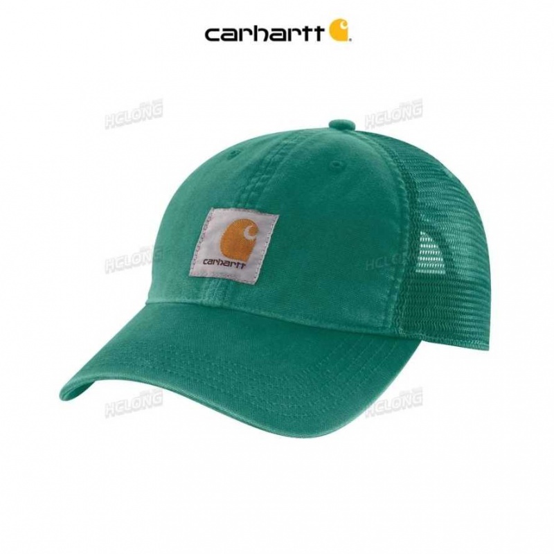 Carhartt Canvas Mesh-Back Cap Cadmium Green | IN0002348