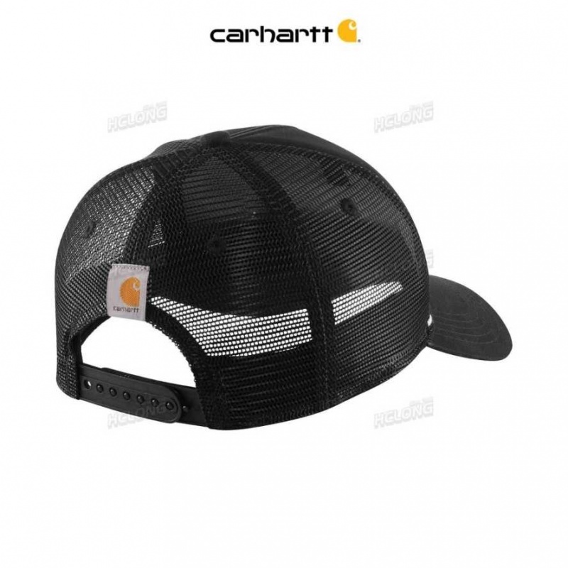 Carhartt Canvas Mesh-Back Crafted Patch Cap Black | IN0002426