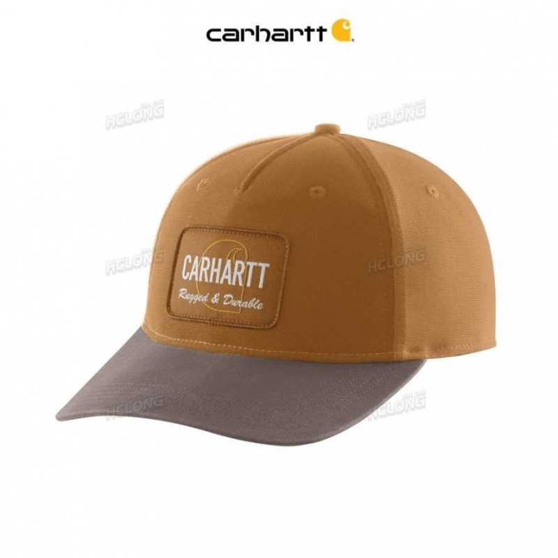 Carhartt Canvas Rugged Patch Cap Brown | IN0002428