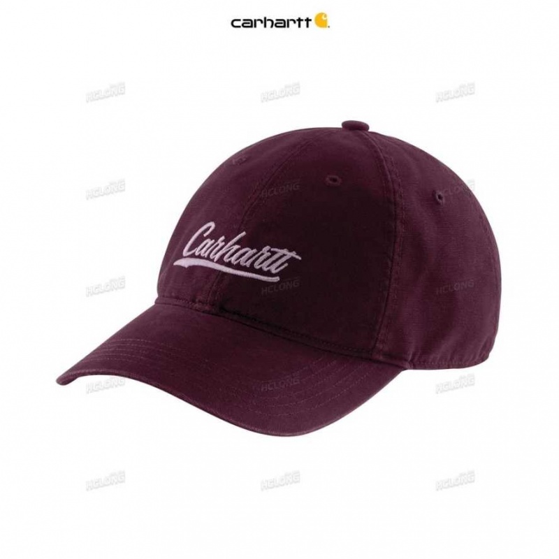 Carhartt Canvas Script Graphic Cap Blackberry | IN0002416