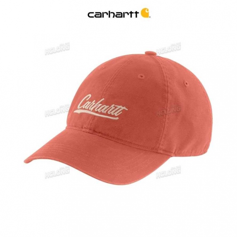 Carhartt Canvas Script Graphic Cap Desert Orange | IN0002411