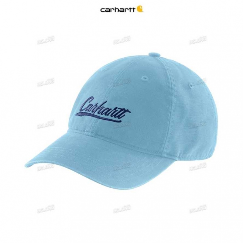 Carhartt Canvas Script Graphic Cap Powder Blue | IN0002409