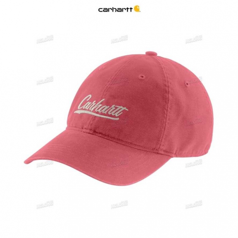 Carhartt Canvas Script Graphic Cap Rosewood | IN0002414