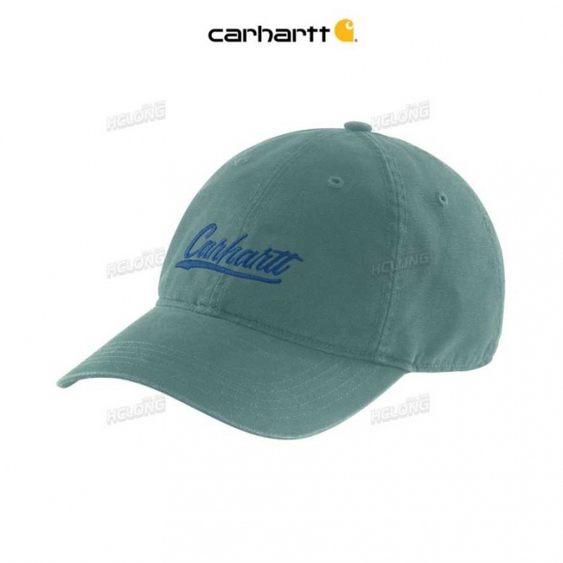 Carhartt Canvas Script Graphic Cap Slate Green | IN0002415