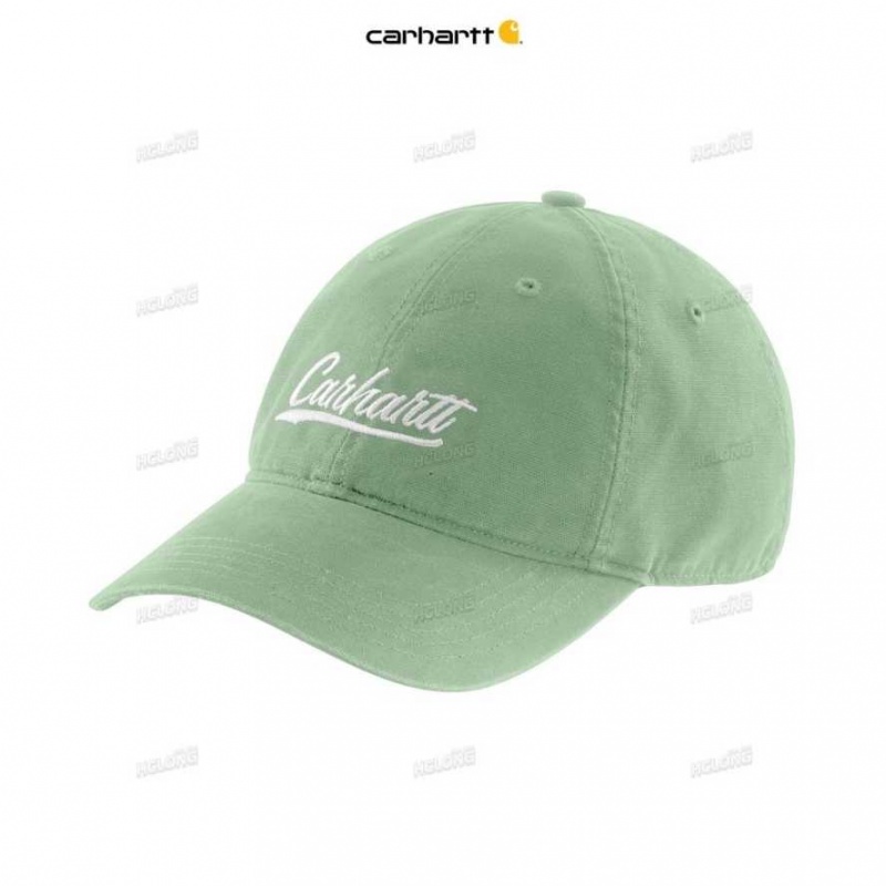 Carhartt Canvas Script Graphic Cap Soft Green | IN0002412