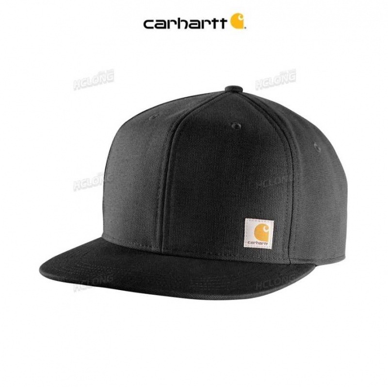 Carhartt Firm Duck Flat Brim Cap Black | IN0002394