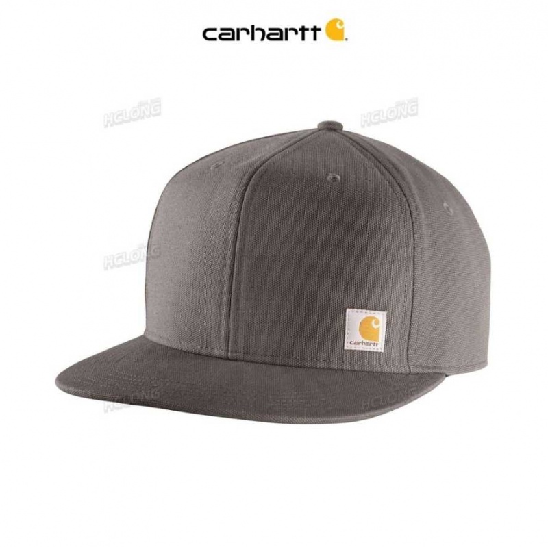 Carhartt Firm Duck Flat Brim Cap Gravel | IN0002393