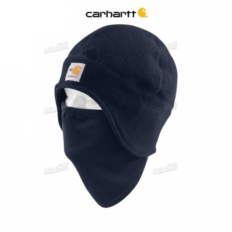 Carhartt Flame Resistant Fleece 2-In-1 Hat Dark Navy | IN0002586