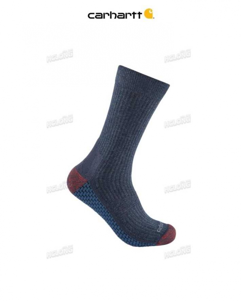 Carhartt Force Grid Midweight Crew Sock Navy Heather | IN0002735