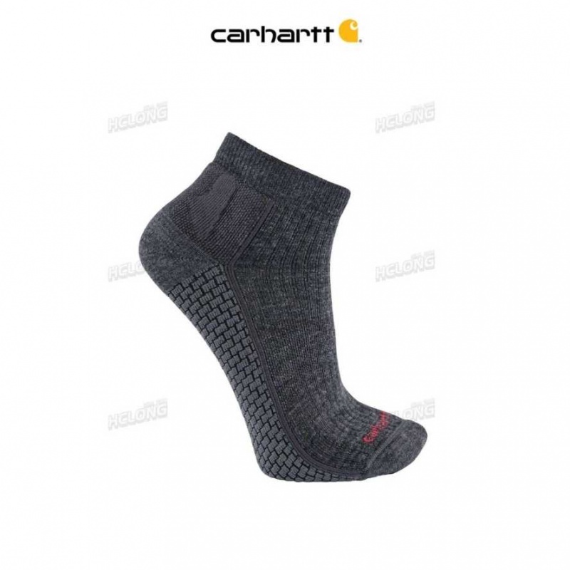 Carhartt Force Grid Midweight Merino Wool Blend Quarter Sock Carbon Heather | IN0002792