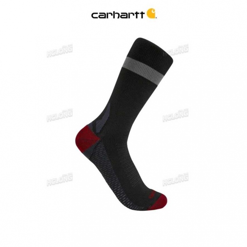 Carhartt Force Lightweight Reflective Stripe Crew Sock Black | IN0002734