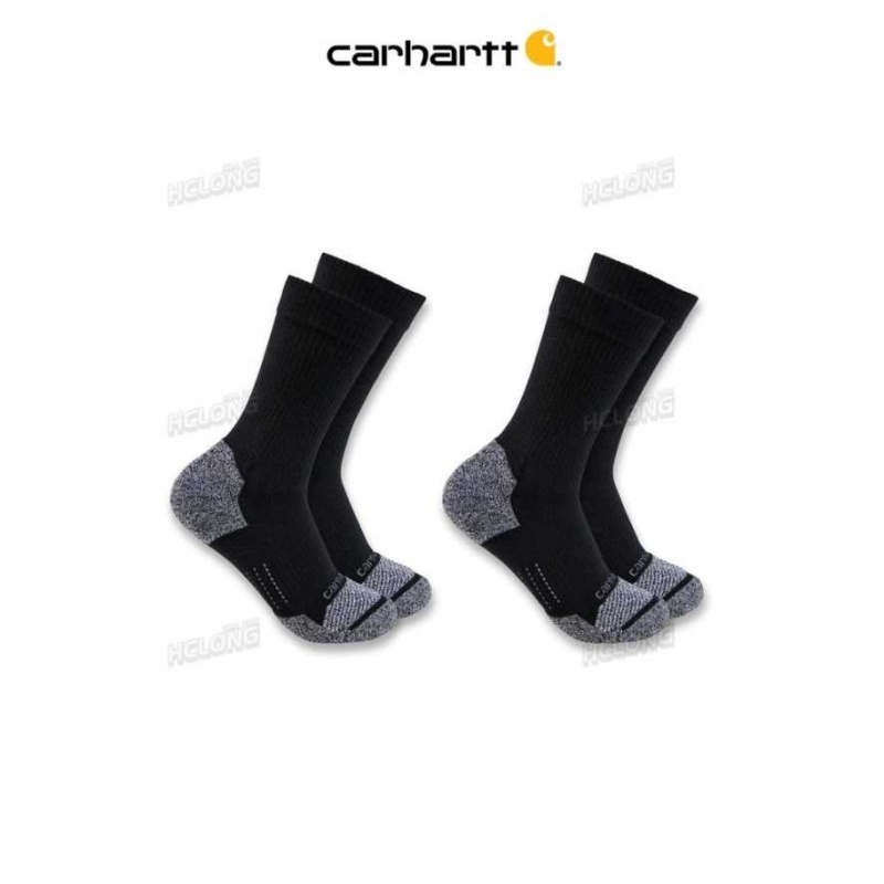 Carhartt Force Midweight Crew Sock 2-Pack Black | IN0002692