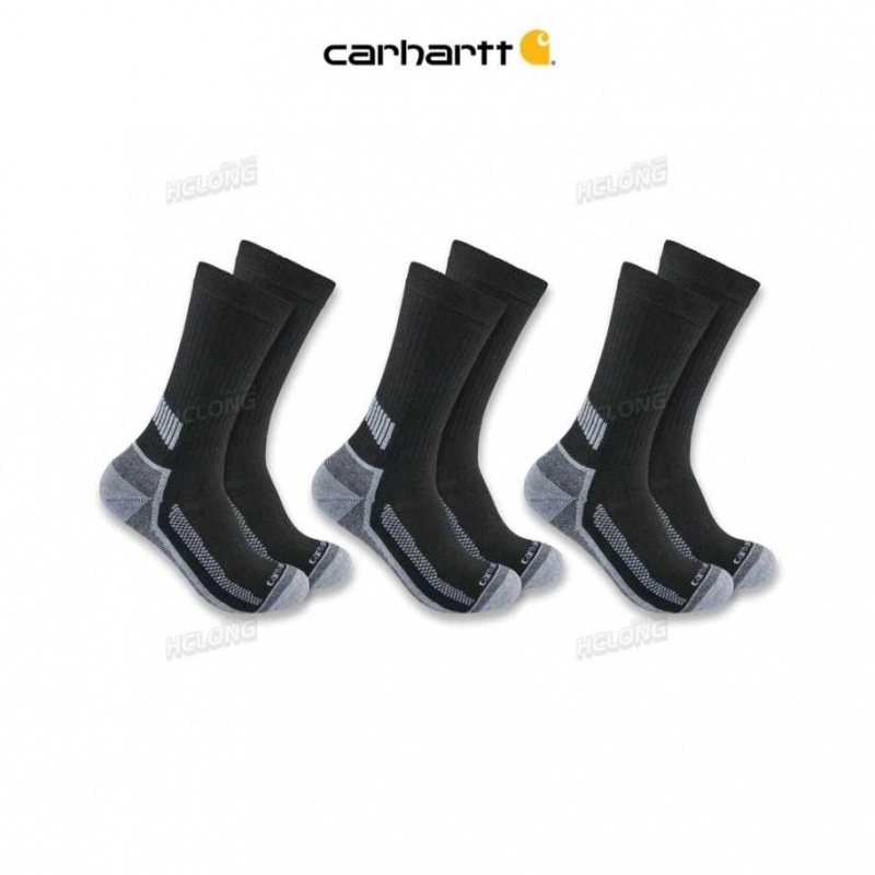 Carhartt Force Midweight Crew Sock 3-Pack Black | IN0002709