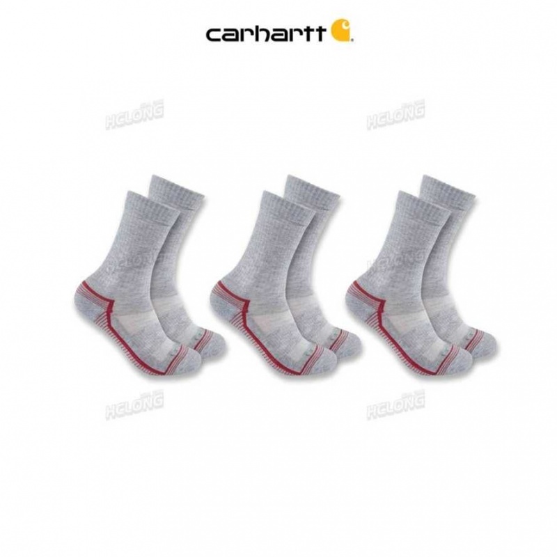 Carhartt Force Midweight Crew Sock 3 Pack Gray | IN0002721