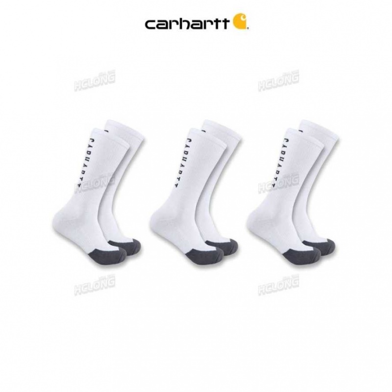 Carhartt Force Midweight Logo Crew Sock 3-Pack White | IN0002750