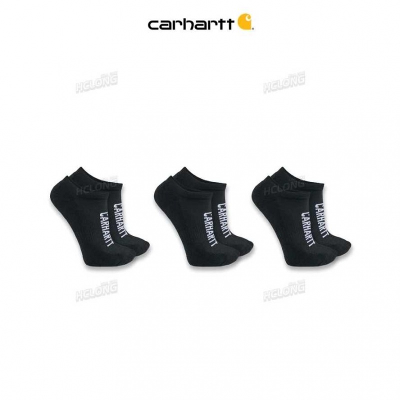 Carhartt Force Midweight Logo Low Cut Sock 3-Pack Black | IN0002770