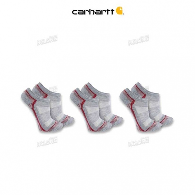 Carhartt Force Midweight Low-Cut Sock 3 Pack Gray | IN0002762