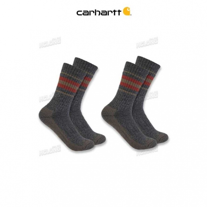 Carhartt Heavyweight Crew Sock 2-Pack Carbon Heather | IN0002731