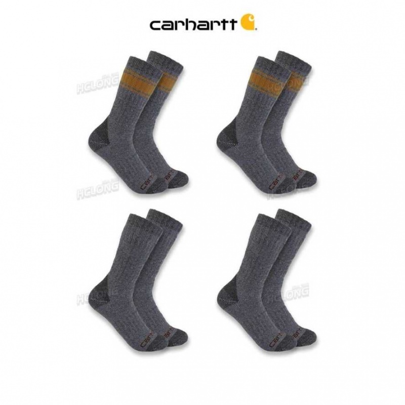 Carhartt Heavyweight Crew Sock 4-Pack Gray | IN0002693