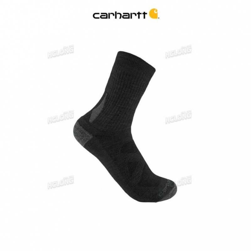 Carhartt Heavyweight Merino Wool Blend Short Crew Sock Black | IN0002810