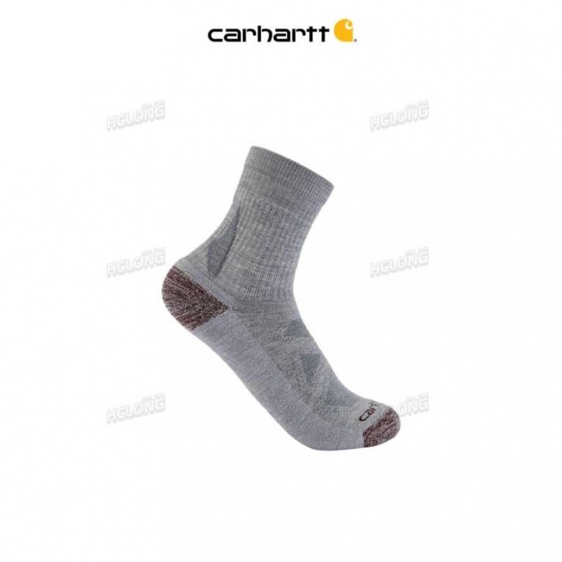 Carhartt Heavyweight Merino Wool Blend Short Crew Sock Asphalt | IN0002812