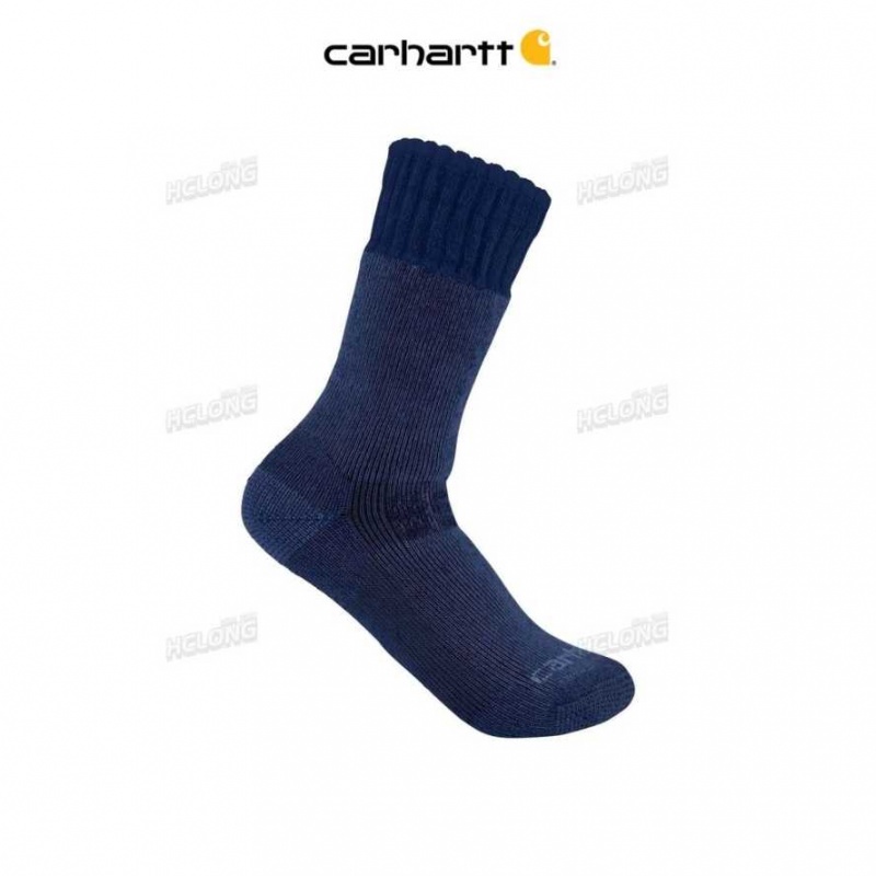 Carhartt Heavyweight Synthetic-Wool Blend Boot Sock Navy | IN0002659