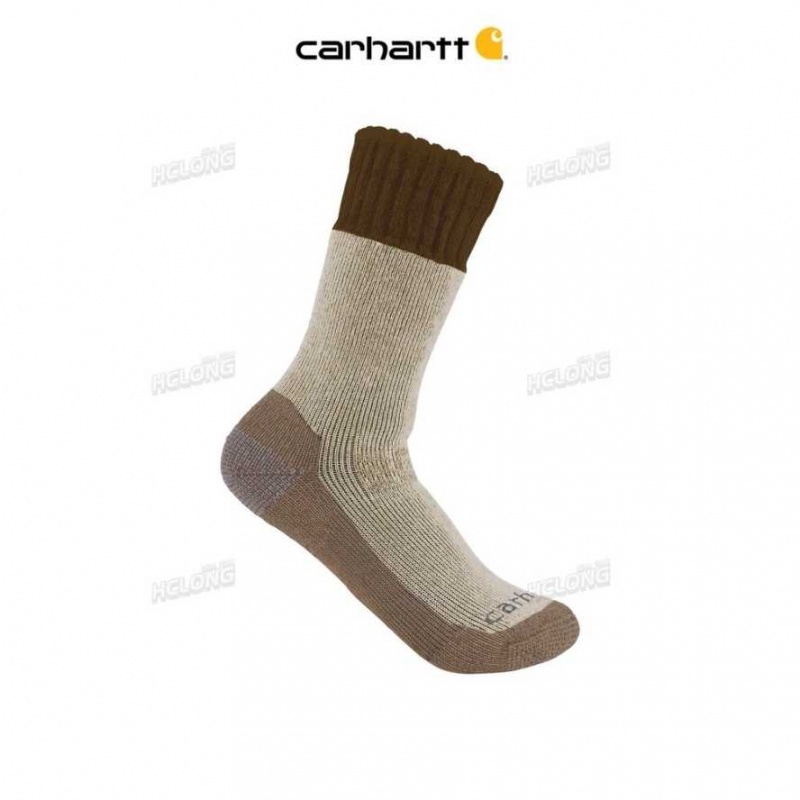 Carhartt Heavyweight Synthetic-Wool Blend Boot Sock Brown | IN0002661