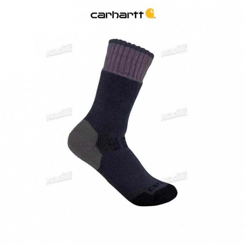 Carhartt Heavyweight Synthetic-Wool Blend Boot Sock Navy | IN0002664