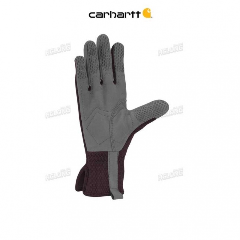 Carhartt High Dexterity Padded palm Touch Sensitive Long Cuff Glove Berry | IN0002530