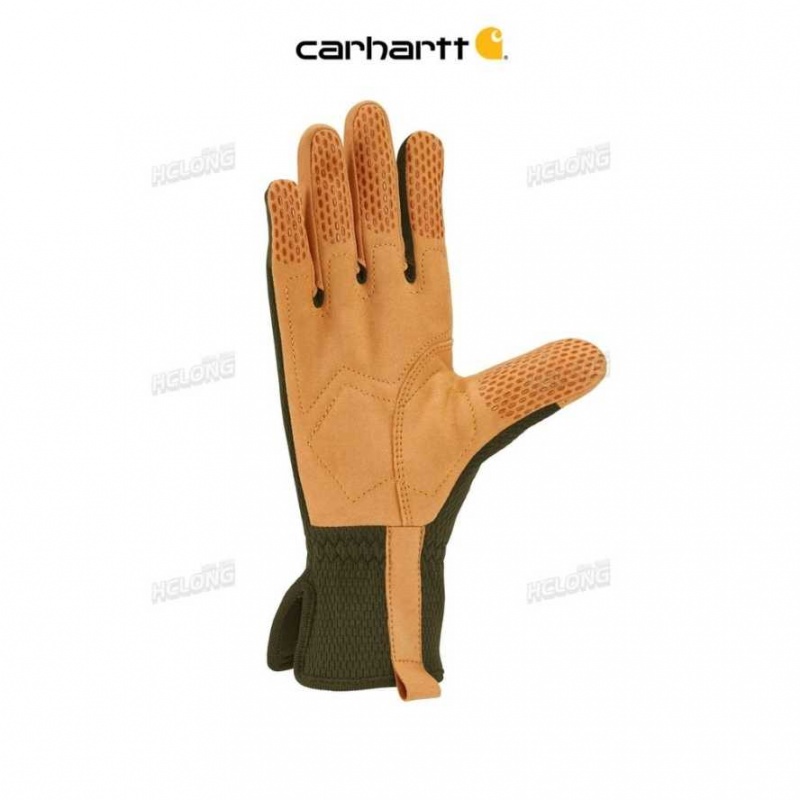 Carhartt High Dexterity Padded palm Touch Sensitive Long Cuff Glove Basil | IN0002531