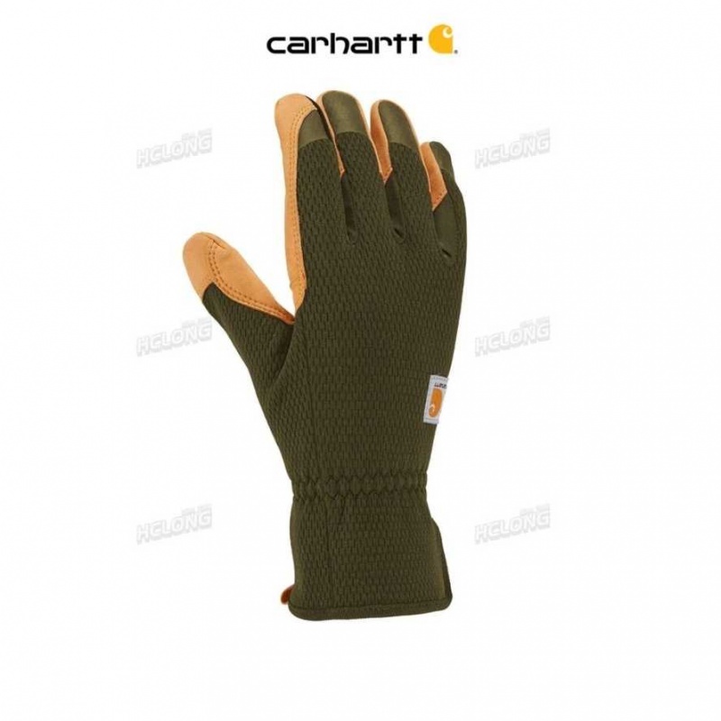 Carhartt High Dexterity Padded palm Touch Sensitive Long Cuff Glove Basil | IN0002531