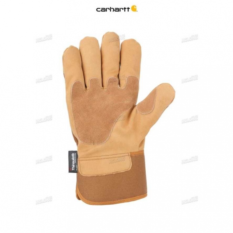 Carhartt Insulated Grain Leather Safety Cuff Work Glove Brown | IN0002481