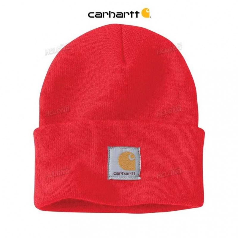 Carhartt Knit Cuffed Beanie Fire Red | IN0002308