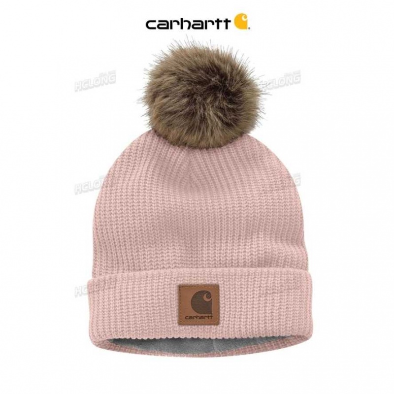 Carhartt Knit Fleece-Lined Hat Ash Rose | IN0002589