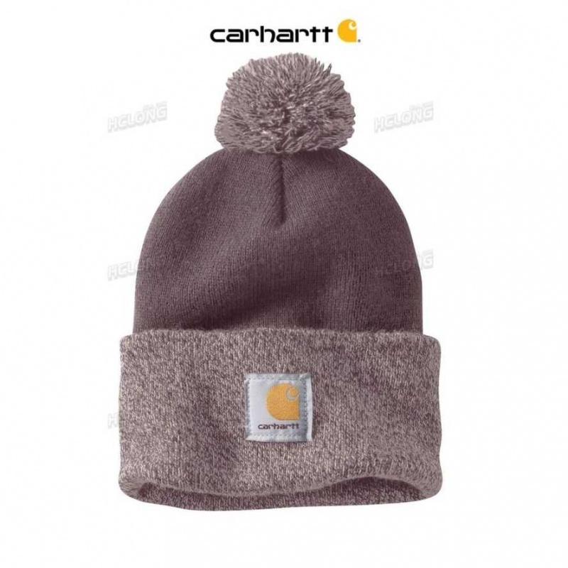 Carhartt Knit Pom-Pom Cuffed Beanie Blackberry | IN0002237