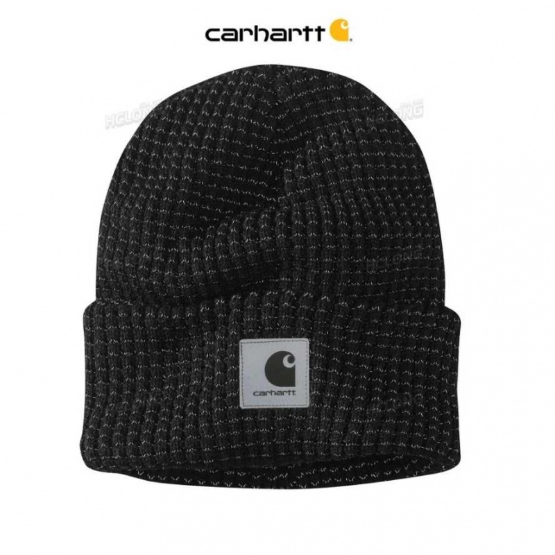 Carhartt Knit Reflective Patch Beanie Black | IN0002265