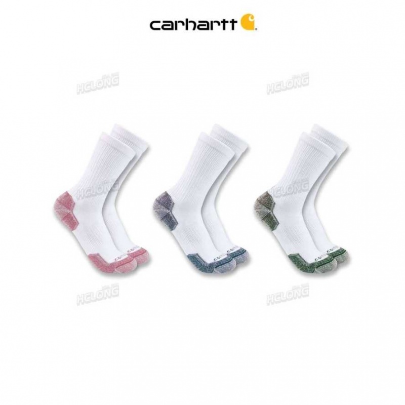 Carhartt Midweight Cotton Blend Crew Sock 3 Pack White | IN0002700