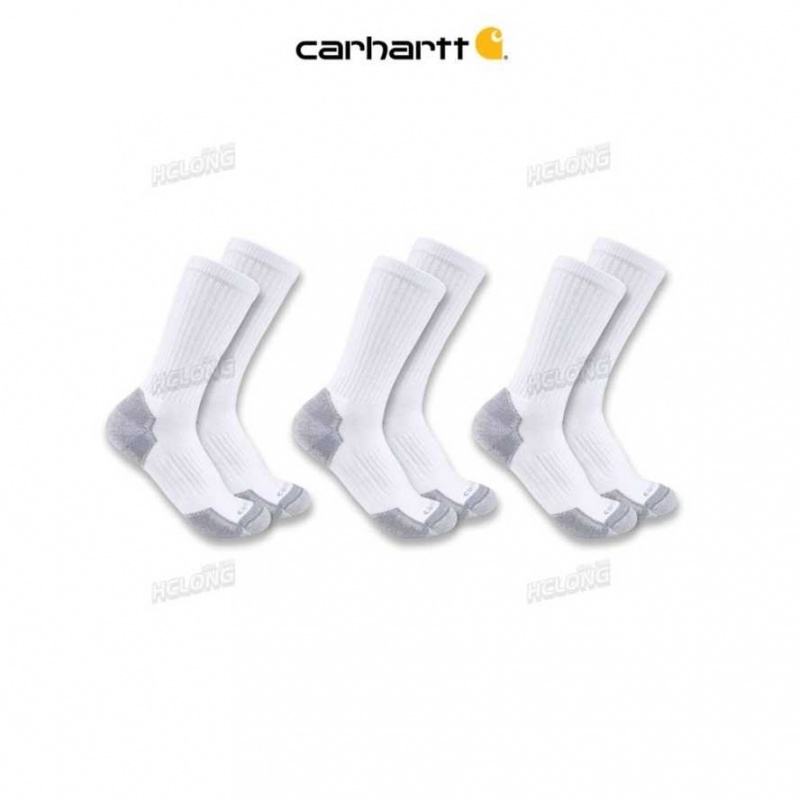 Carhartt Midweight Cotton Blend Crew Sock 3-Pack White | IN0002718