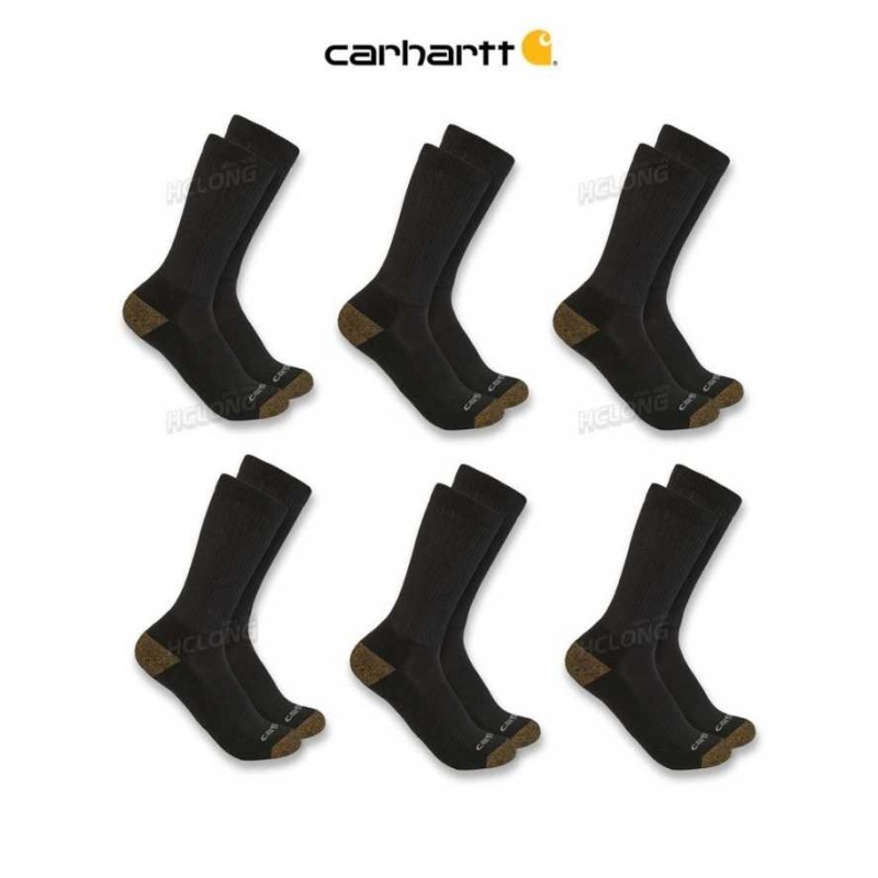 Carhartt Midweight Crew Sock 6-Pack Black | IN0002695