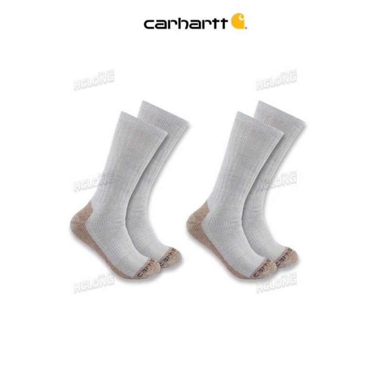 Carhartt Midweight Steel Toe Boot Sock 2-Pack Gray | IN0002666