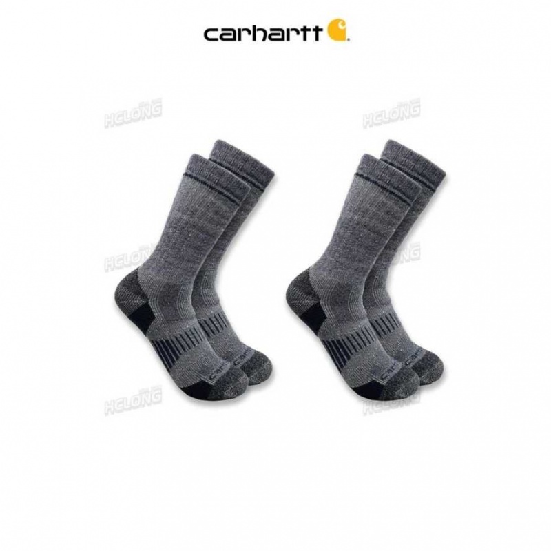 Carhartt Midweight Synthetic-Wool Blend Boot Sock 2-Pack Navy | IN0002648