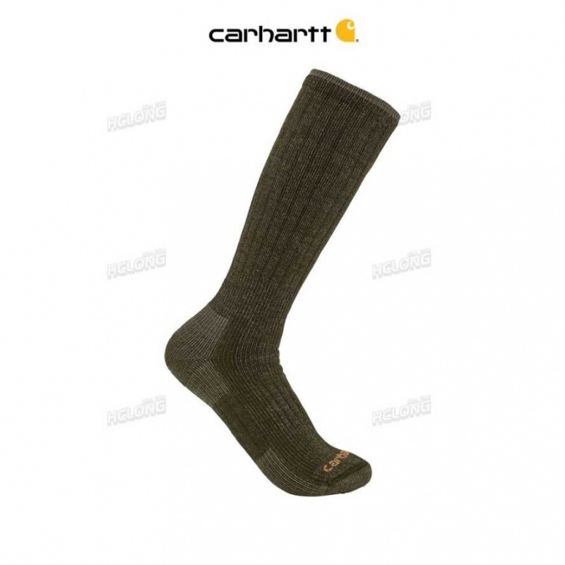 Carhartt Midweight Synthetic-Wool Blend Boot Sock Olive | IN0002684