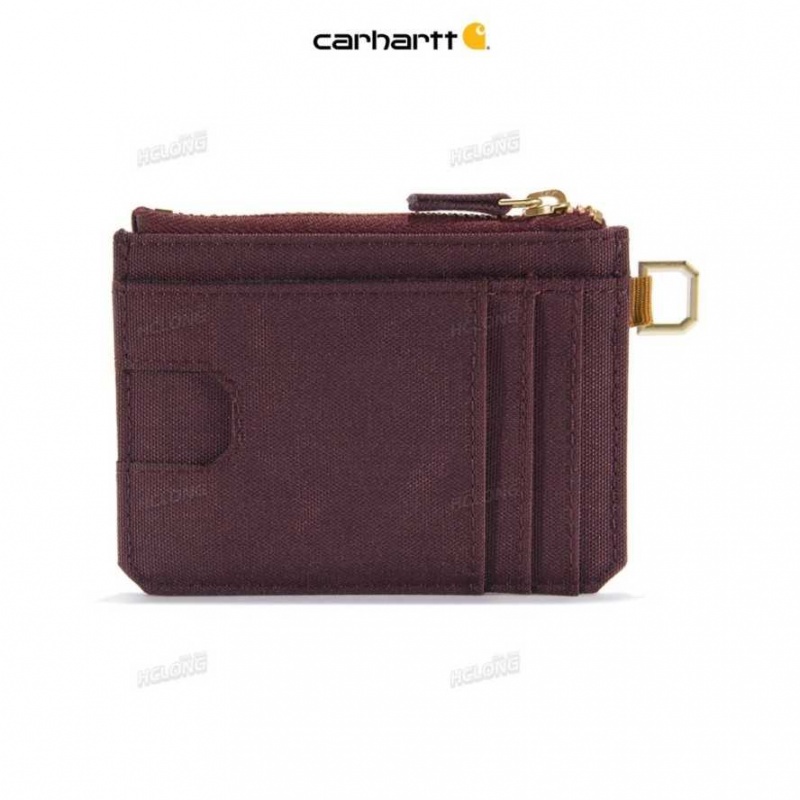 Carhartt NYLON DUCK ZIPPERED CARD KEEPER DEEP WINE | IN0002851