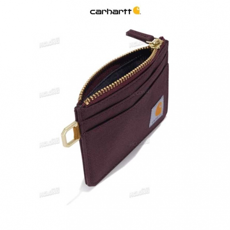 Carhartt NYLON DUCK ZIPPERED CARD KEEPER DEEP WINE | IN0002851