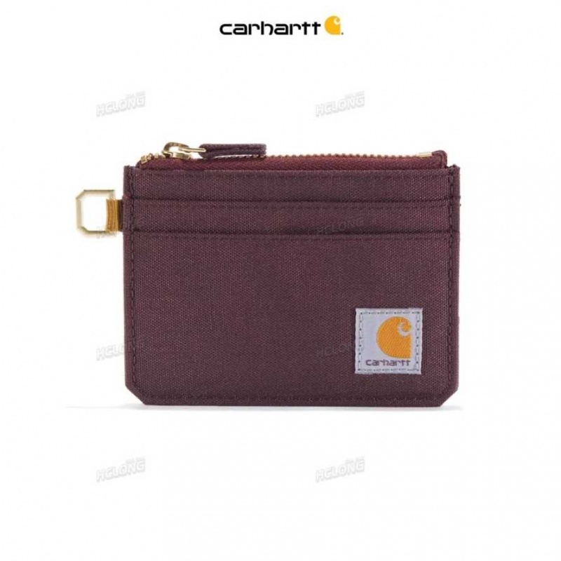 Carhartt NYLON DUCK ZIPPERED CARD KEEPER DEEP WINE | IN0002851