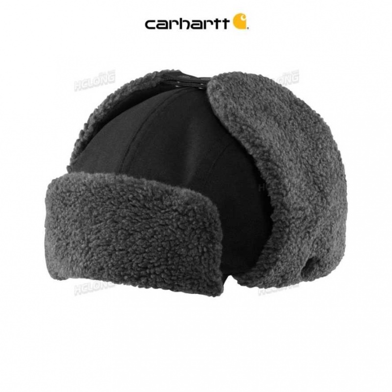 Carhartt Rain Defender Canvas Trapper Hat Black | IN0002591