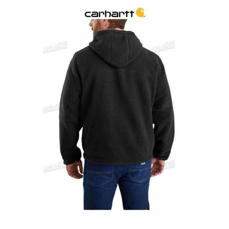 Carhartt Rain Defender Relaxed Fit Fleece Reversible Jacket Black / Brown | IN0000186